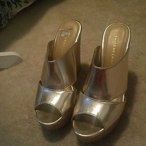 Gold Chinese Laundry wedge